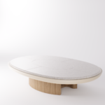SELENE Coffee Table – White & Brown - Image 4