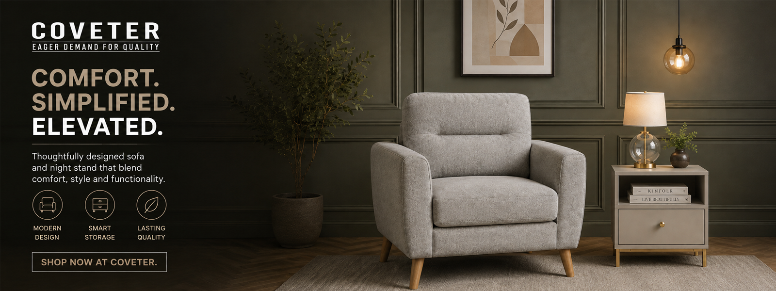 Coveter sofa night stand banner
